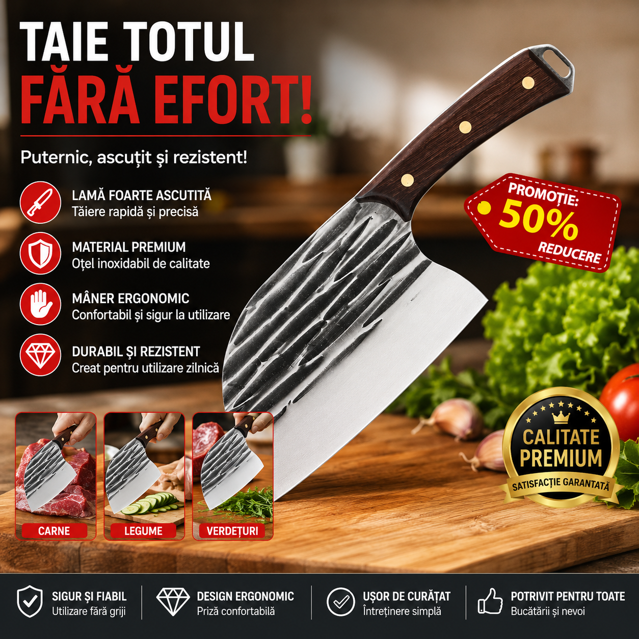 ChefCut Premium™ - CUȚITUL CARE FACE DIFERENȚA!