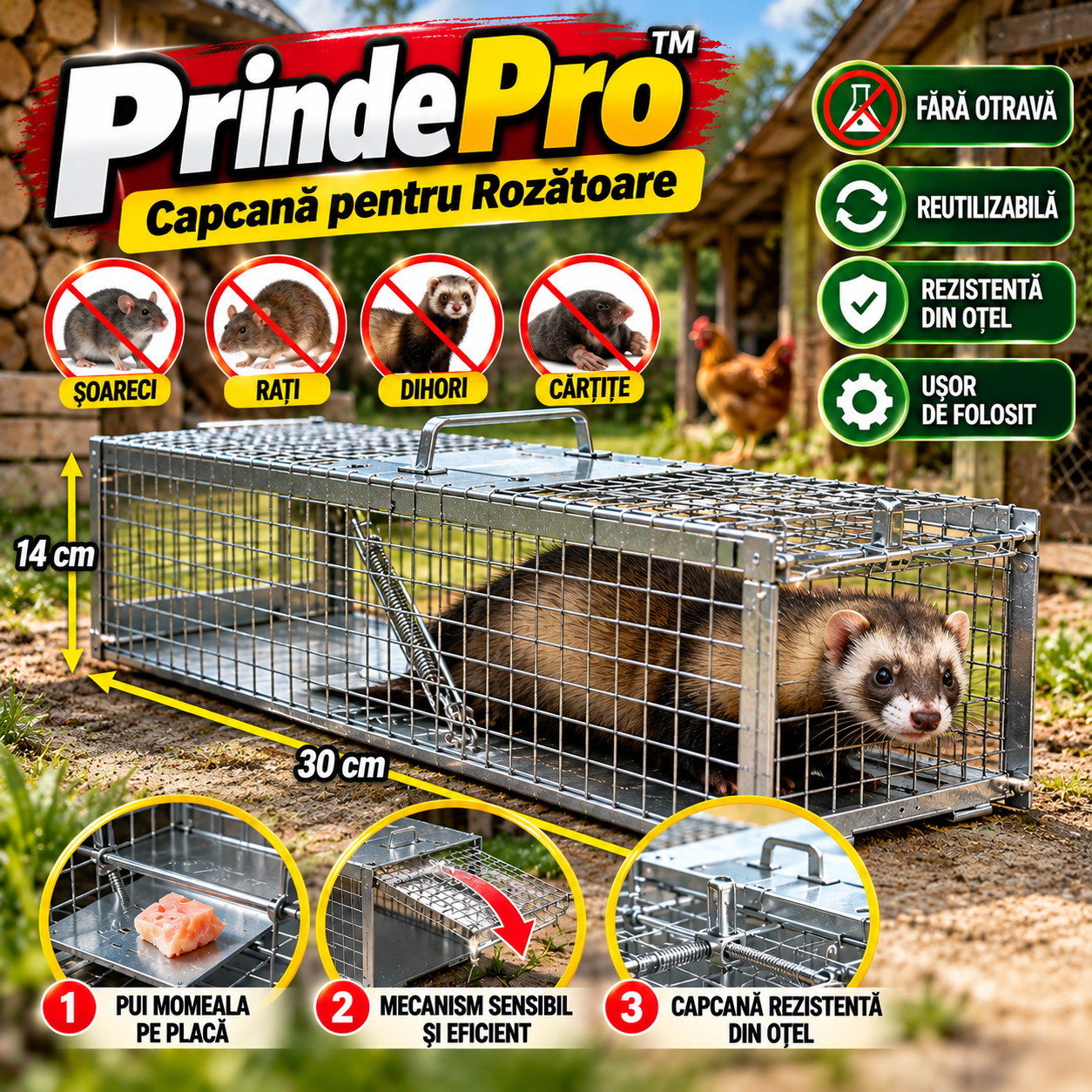PrindePro™ – Capcană pentru Rozătoare