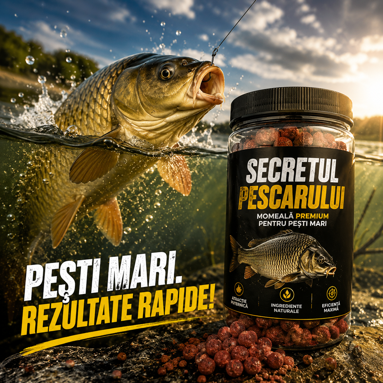 Secretul Pescarului - Momeala PREMIUM pentru PESTI MARI