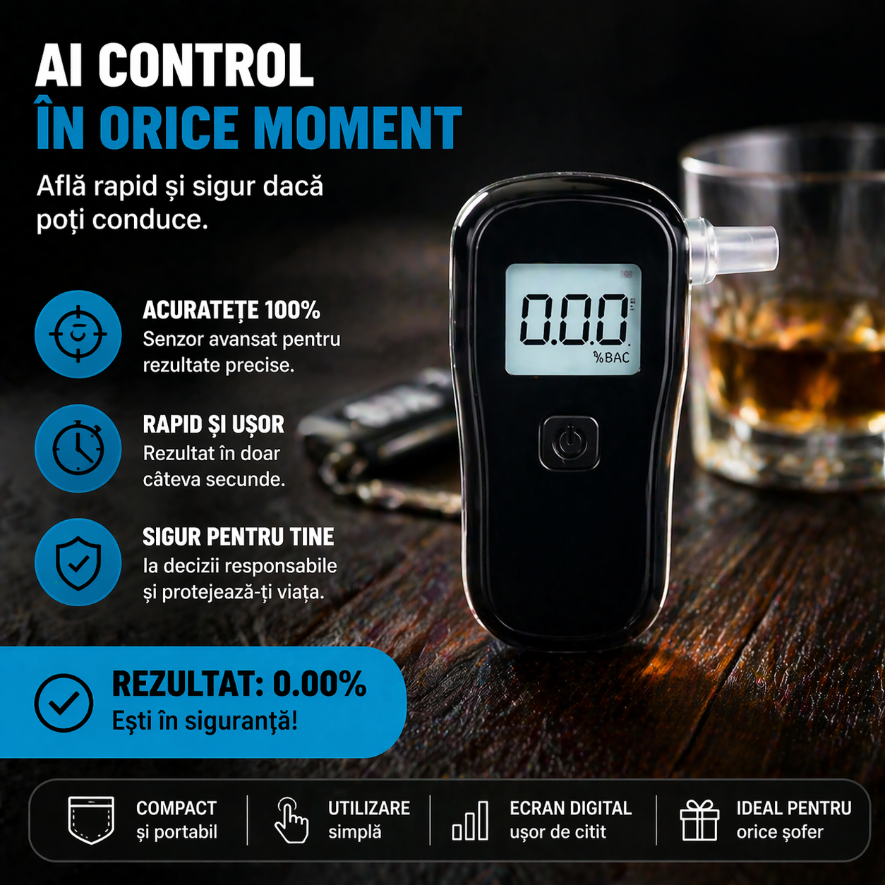 Aparat de testat alcoolemia -AlcoCheck Pro